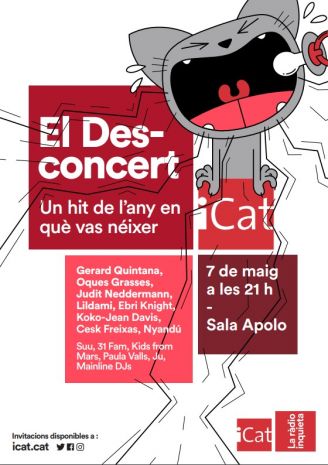 El Desconcert d'iCat 2019: Gerard Quintana + Oques Grasses + Judit Neddermann + Lildami + Ebri Knight + Koko Jean Davis + Cesk Freixas + Nyandú + Suu + 31 Fam + Kids from Mars + Paula Valls + Ju + Mainline DJ's